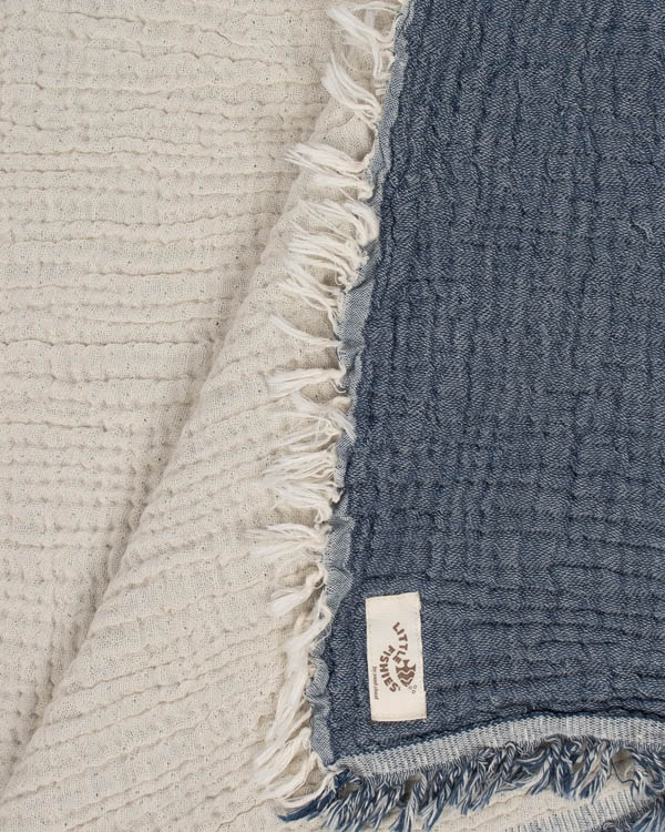 Little Fishies Gauze Receiving Blanket – Navy