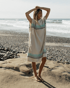 Border Classic Stripe Poncho – Aqua