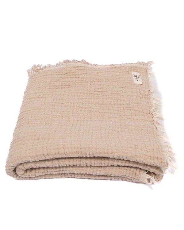 Little Fishies Gauze Receiving Blanket – Beige