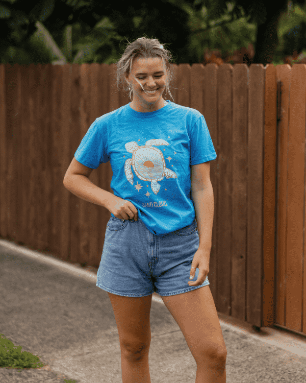 Sunrise Turtle SS Tee – Sapphire Blue