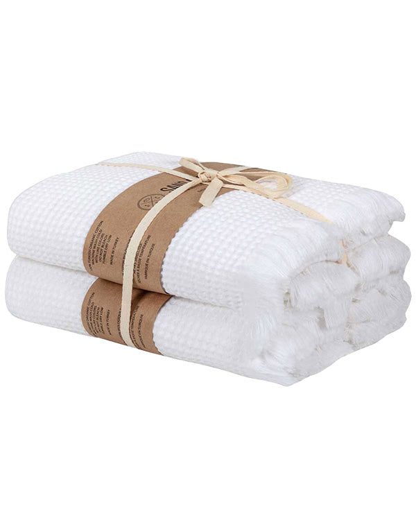 Micro Waffle XL Bath Bundle – 2 Pack -White