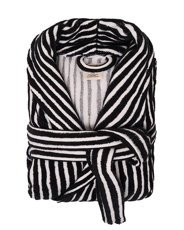 Stripe Dot Robe – Black