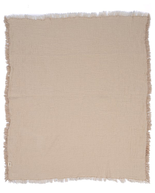 Little Fishies Gauze Receiving Blanket – Beige