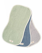 Little Fishies Gauze Burping Cloth Bundle – 3 Pack – Natural / Beige / Warm Taupe