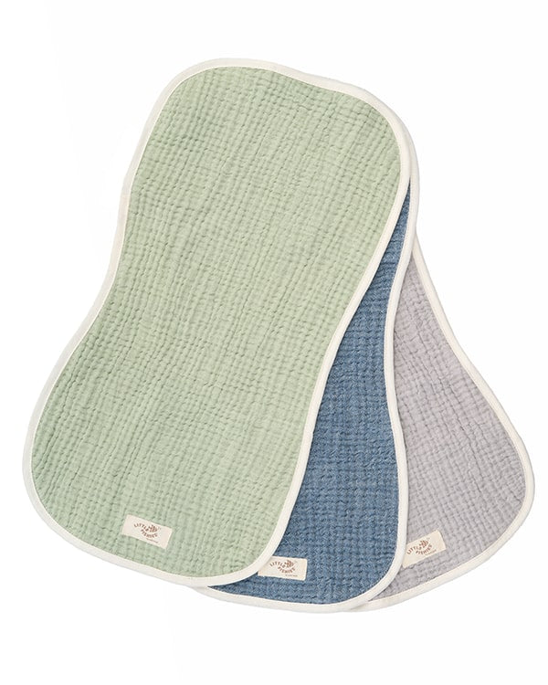 Little Fishies Gauze Burping Cloth Bundle – 3 Pack – Natural / Beige / Warm Taupe