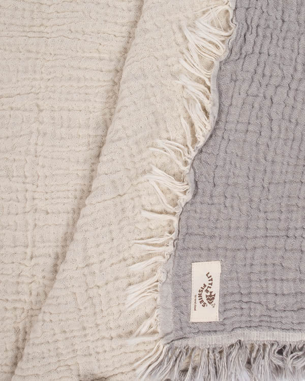 Little Fishies Gauze Receiving Blanket – Grey