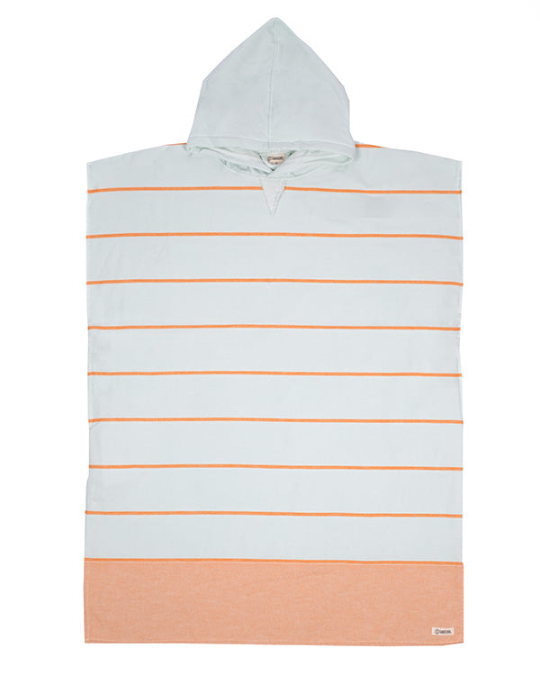 Colorblock Stripe Hooded Poncho – Mint