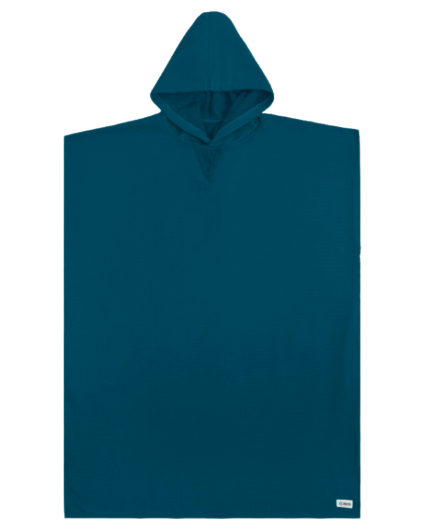 Colorblock Stripe Hooded Poncho – Aqua