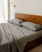 Classic Micro Twill Stripe Melange Pillowcase Set Steel Grey