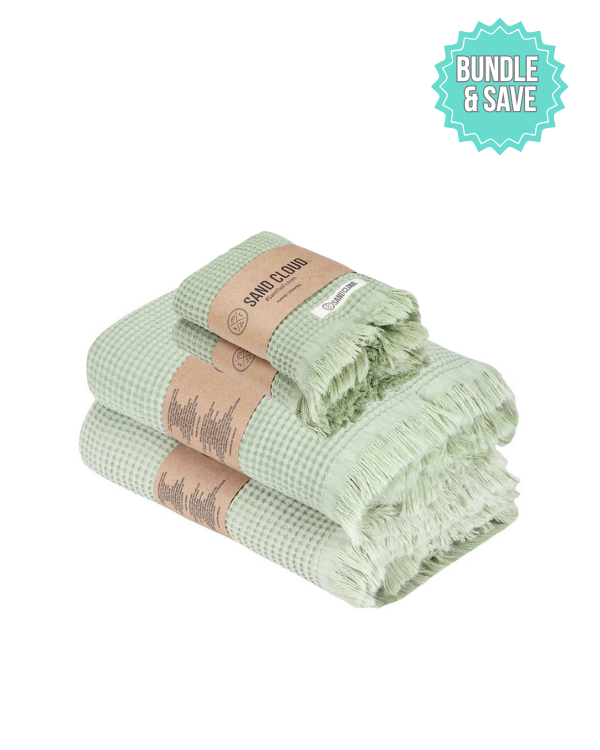 Micro Waffle XL Bath Bundle – White