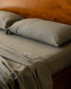 Classic Micro Twill Solid Melange Pillowcase Set Moss