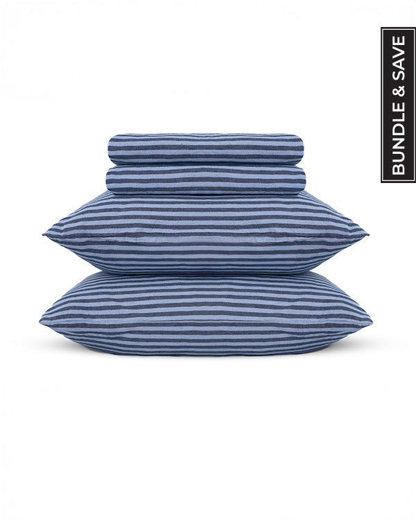 Classic Micro Twill Solid Melange Sheet Set Moss