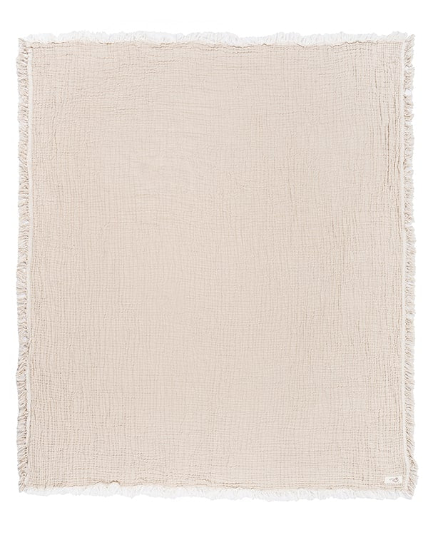 Little Fishies Gauze Receiving Blanket Set – 3 Pack – Natural / Beige / Warm Taupe