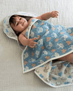 Rainbow Gauze Hooded Blanket Single