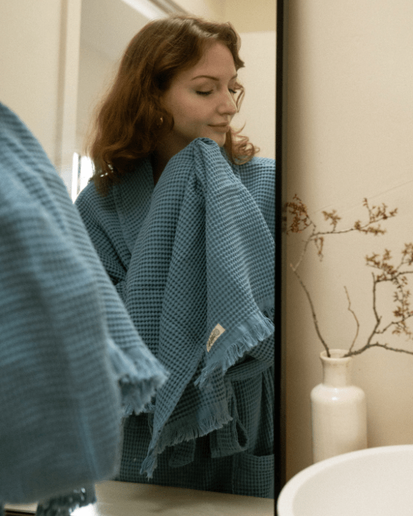 Micro Waffle Hand Bath Bundle – 2 Pack – Slate Blue