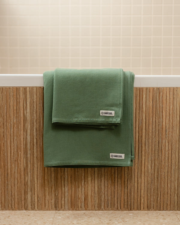 Terra Fringeless XL Bath Bundle – Hedge Green