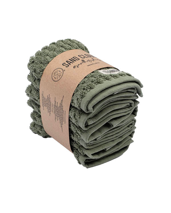 Atom Washcloth Bath Bundle 6 Pack – Hedge Green