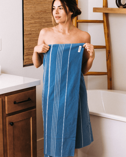 Classic Fringeless XL Bath Bundle – Slate Blue – 2 Pack