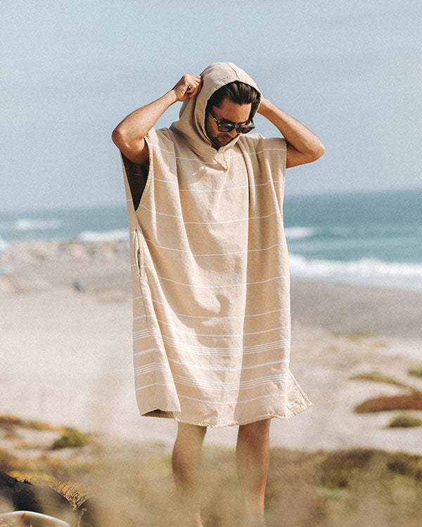 Classic Stripe Hooded Poncho – Rain Forest