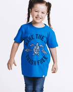 Make The Sea Trash Free Kids Tee – Sapphire Blue