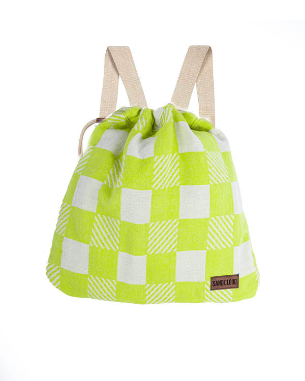 Checker Towel Bag – Lime