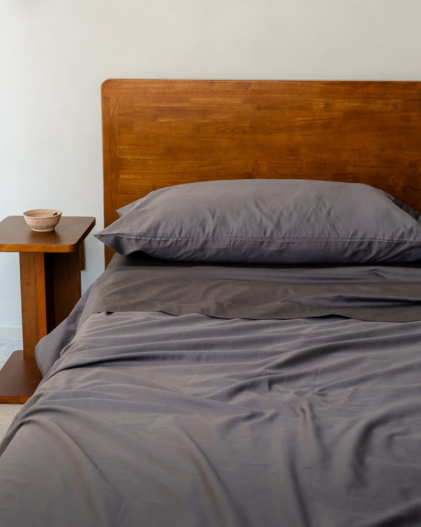 Luxe Sateen Sheet Set Steel Grey