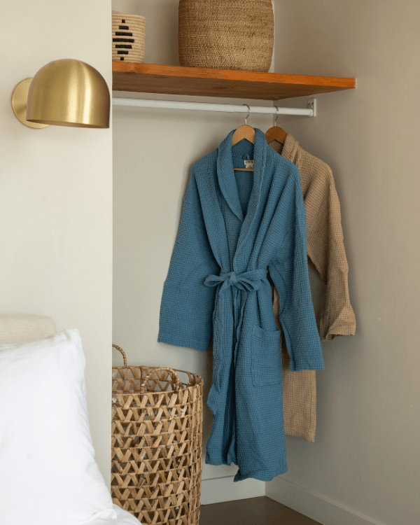 Micro Waffle Robe – Slate Blue