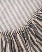 Classic Micro Twill Stripe Melange Fitted Sheet Steel Grey