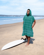 Classic Stripe Hooded Poncho – Rain Forest