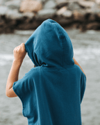 Terra Hooded Poncho Youth – Teal Blue