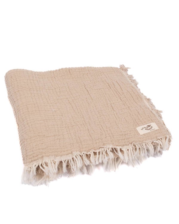 Little Fishies Gauze Receiving Blanket – Beige