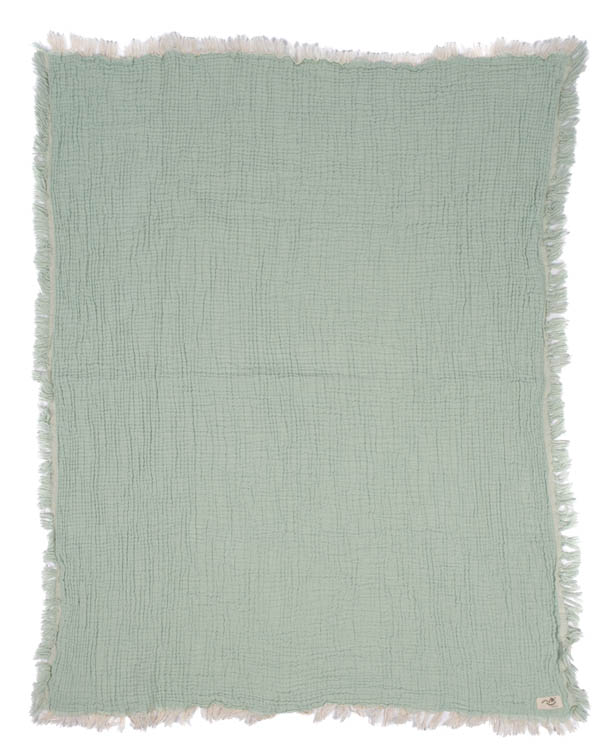 Little Fishies Gauze Receiving Blanket – Seafoam