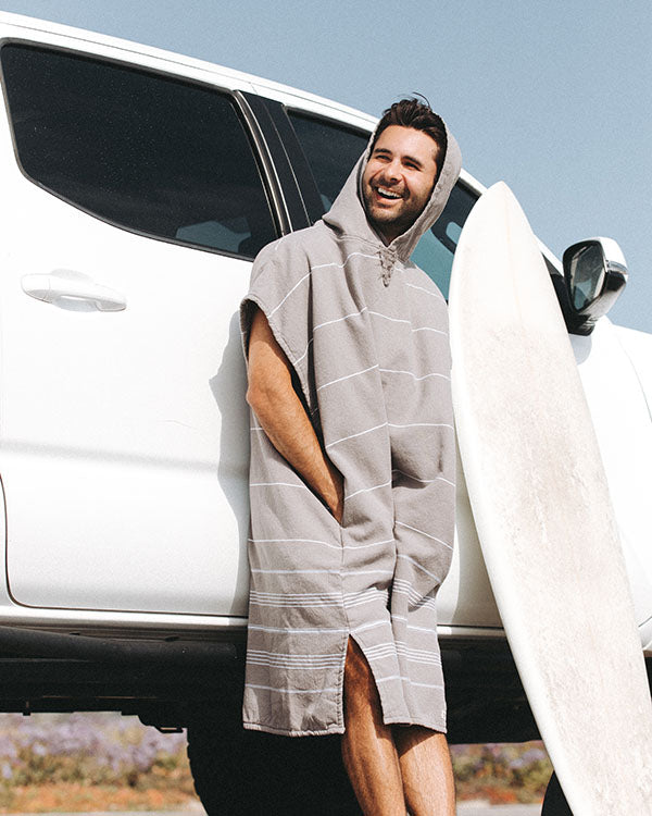 Terra Hooded Poncho – Teal Blue