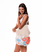 Flower Bunch Printed Net Market Bag