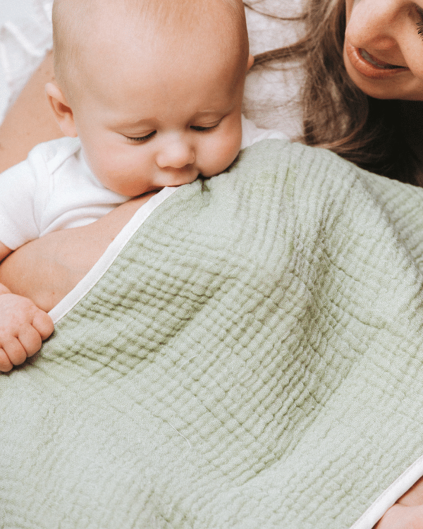 Little Fishies Gauze Burping Cloth Bundle – 3 Pack – Sage / Grey / Navy