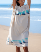 Border Classic Stripe Poncho – Aqua