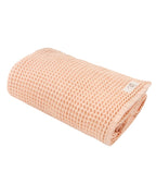 Little Fishies Waffle Blanket – Peach Fuzz