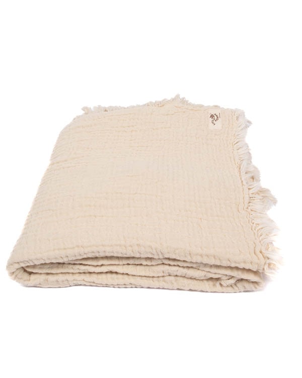 Little Fishies Gauze Receiving Blanket – Natural