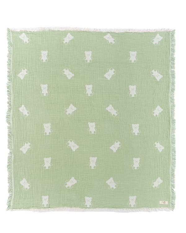 Baby Turtle Gauze Receiving Blanket Single with Pouch