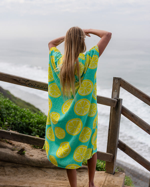 Lemons Hooded Poncho