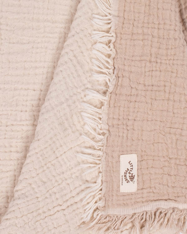 Little Fishies Gauze Receiving Blanket – Beige