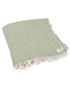 Little Fishies Gauze Receiving Blanket – Sage