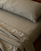 Classic Micro Twill Solid Melange Sheet Set Moss