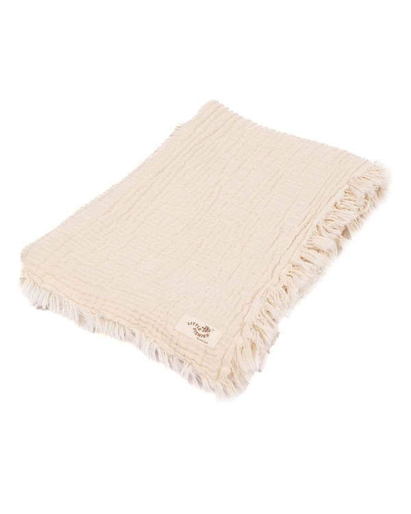 Little Fishies Gauze Receiving Blanket – Natural