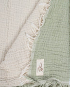 Little Fishies Gauze Receiving Blanket – Sage