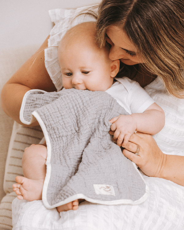 Little Fishies Gauze Burping Cloth Bundle – 3 Pack – Sage / Grey / Navy