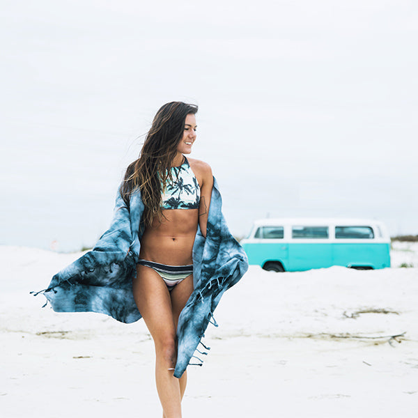 Black Acid Wash Beach Towel- Sand Cloud
