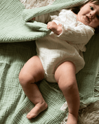 Little Fishies Gauze Receiving Blanket – Sage