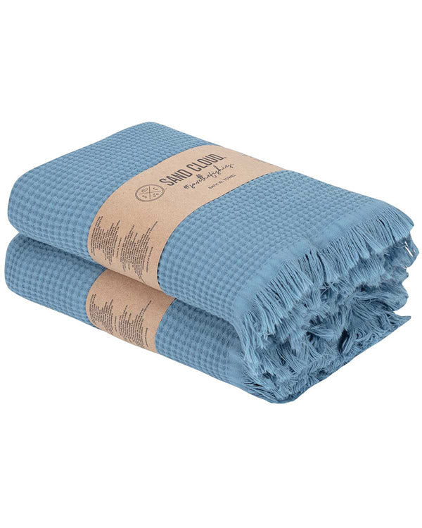 Micro Waffle XL Bath Bundle – 2 Pack -Slate Blue