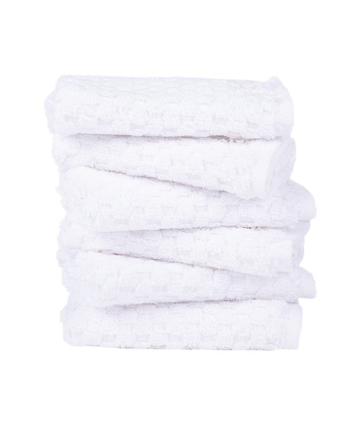 Atom Washcloth Bath Bundle – White – 6 Pack